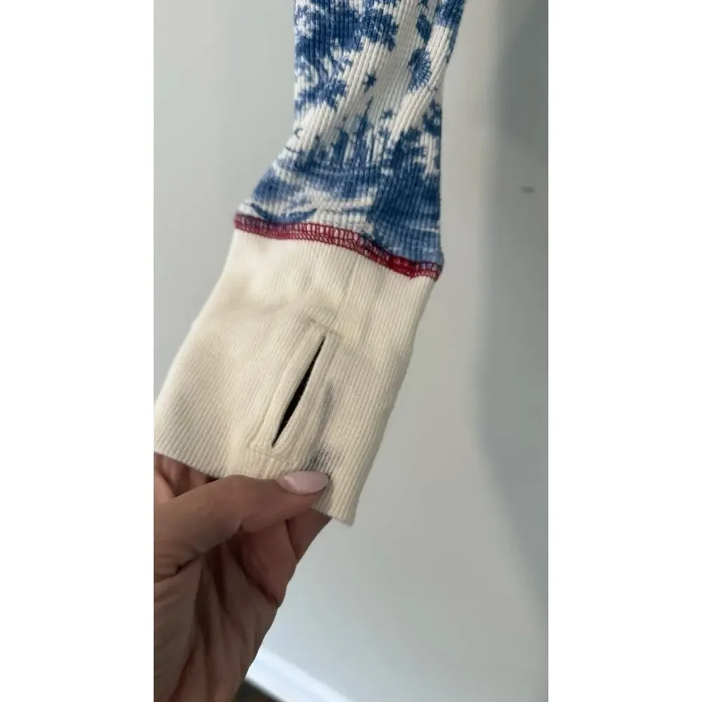 Free People  Toileidays Long Sleeve Thermal Top Sun Moon Whimsigoth Size Small - Picture 5 of 11